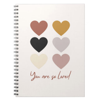Boho Hearts Love Positive Quote You Are so Loved Notebook