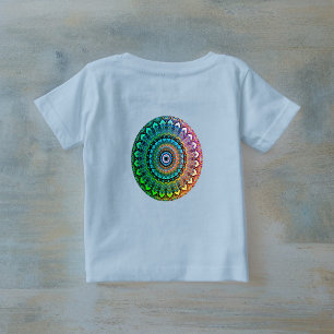Boho Hearts with Rainbow Colours Mandala Baby Tee