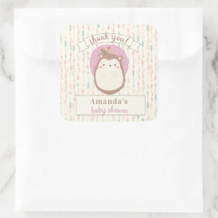 Boho Hedgehog Tribal Pastel Arrow Gender Neutral   Square Sticker