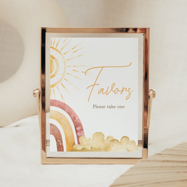 Boho Here Comes the Son Baby Shower Favours Poster (Sonshine Baby Shower Favors Sign)