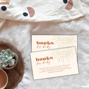 Boho Here Comes The Son Books For Baby Shower Enclosure Card