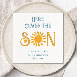 Boho Here Comes the Son Sunshine Baby Shower Napkin
