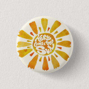 Boho Here Comes The Sun Baby Shower 3 Cm Round Badge