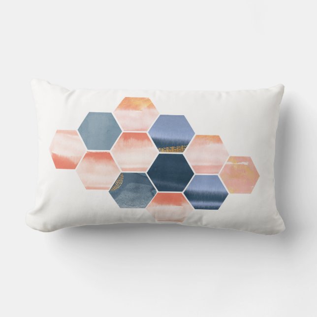Boho Hexagons Lumbar Cushion (Front)
