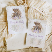 Boho Highland Cow Lilac Pampas Books for Baby Girl