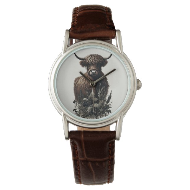 Boho Highland Cow Watch (Front)