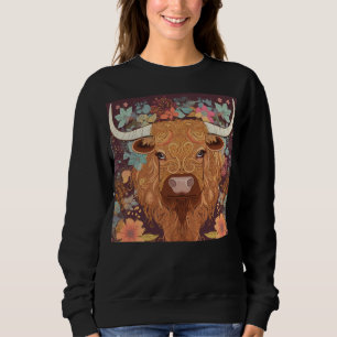 Boho Highland Cows Sweatshirt