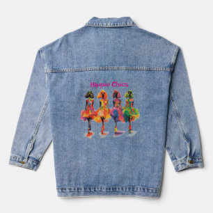 Boho Hippie Chic Abstract Standard Poodle Denim Jacket