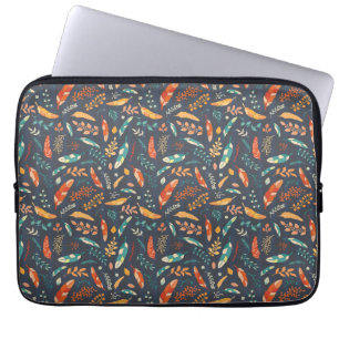 Boho Hippie Feather Pattern Laptop Sleeve