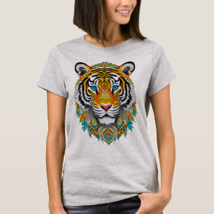 Boho Hippie Floral Year of the Tiger Art T-Shirt