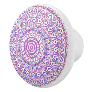 Boho Hippie Funky Groovy Bohemian Kaleidoscope Ceramic Knob