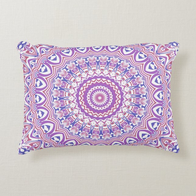 Boho Hippie Funky Groovy Bohemian Kaleidoscope Decorative Cushion (Front)