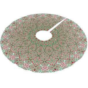 Boho Hippie Funky Trippy Ornate Christmas Mandala Brushed Polyester Tree Skirt