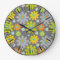 Boho Hippie Grey/Green/Yel/Orange Daisies On Grey