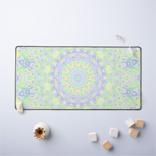Boho Hippie Groovy Quirky Colourful Soft Pastel  Desk Mat