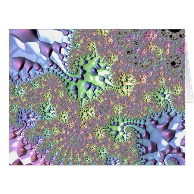 Boho Hippie Groovy Shiny Colourful Rainbow Fractal (Front Horizontal)