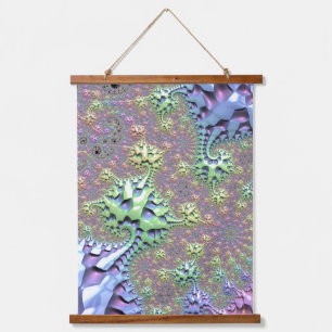 Boho Hippie Groovy Shiny Colourful Rainbow Fractal Hanging Tapestry
