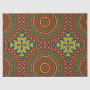 Boho Hippie Red Yellow Blue Vintage Tribal Ethnic Tissue Paper