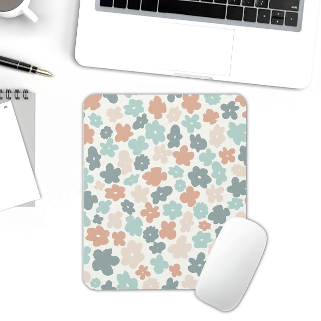 Boho hippie retro pastel flowers iPad mini cover Mouse Pad (Creator Uploaded)