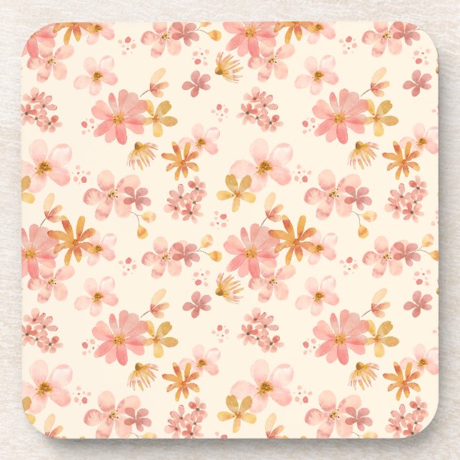 Boho hippie rustic earthy natural flowers table la coaster (Front)