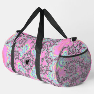 Boho Hippie Unicorn Pastel Mandelbrot Fractal Duffle Bag