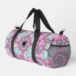 Boho Hippie Unicorn Pastel Mandelbrot Fractal Duffle Bag