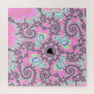 Boho Hippie Unicorn Pastel Mandelbrot Fractal Jigsaw Puzzle