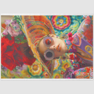 Boho Hippie Vibrantly Coloured Decoupage Tissue Paper