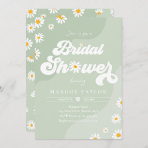 Boho Hippy Vibes Sage Green Festival Bridal Shower Invitation