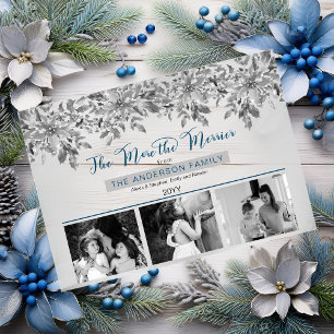 Boho Holiday Greenery The More the Merrier 3 Photo Acrylic Invitations