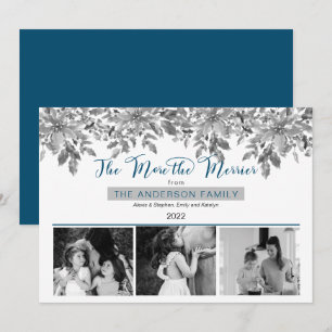 Boho Holiday Greenery The More the Merrier 3 Photo Card