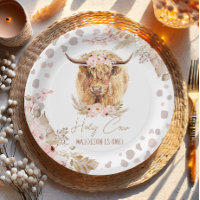 Boho Holy Cow Highland Pampas 1st First Birthday  