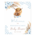 Boho Holy Cow Pampas Grass Boy Baby Shower Welcome