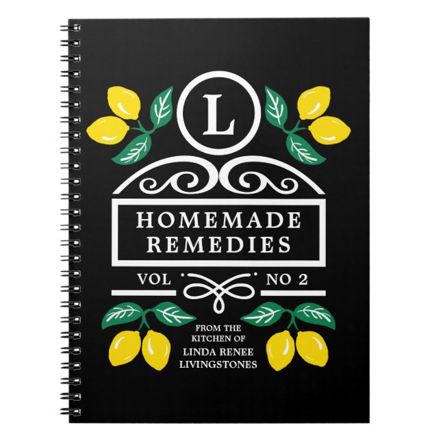 Boho Homemade Remedies Lemons Notebook (Front)