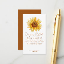Boho Honey Sunflower Diaper Raffle Baby Shower