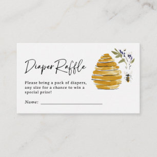 Boho HoneyBee Diaper Raffle Baby Shower Enclosure Card