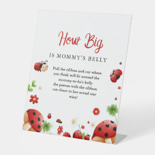 Boho How big is mum Belly baby shower game sign