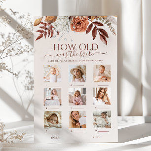 Boho How Old Was The Bride Bridal Shower Game