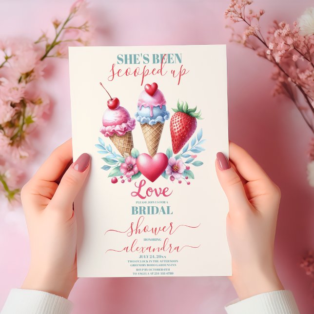 Boho Ice Cream Bridal Shower Invitation (Creator Uploaded)