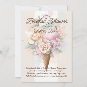 Boho Ice cream cone Flower ice cream cone Invitation