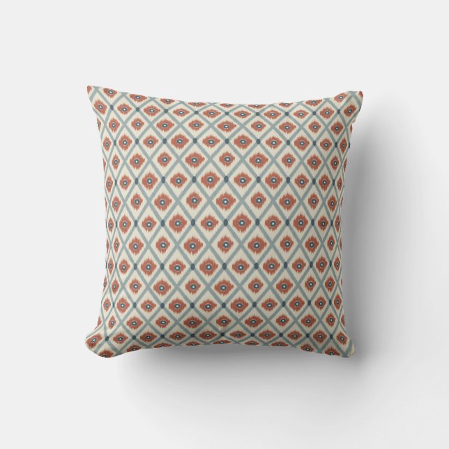 Boho Ikat Diamond Geometric Seamless Pattern  Cushion (Front)