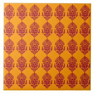 Boho India Block Print Ceramic Tile