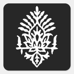 Boho India Block Print Square Sticker