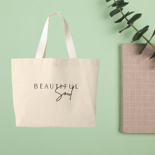 Boho Inspirational Quotes Large Tote Bag