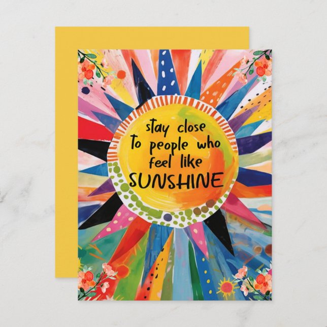 Boho Inspirational Sun Friendship Greeting Card (Front/Back)