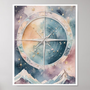 Boho-inspired celestial map Wall Art Decor Poster