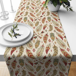 Boho-Inspired Feathers Arrows Table Runner Accent