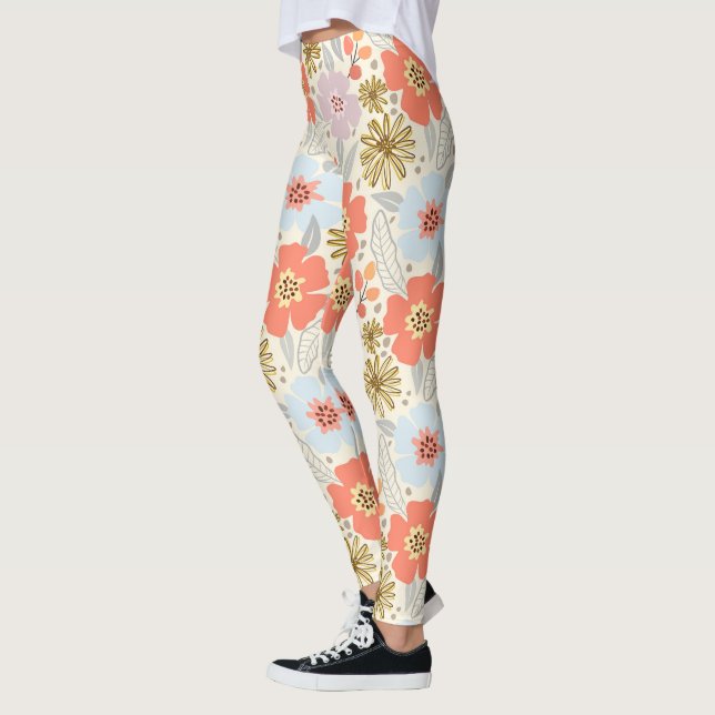 Boho Inspired Floral Pattern Leggings (Left)