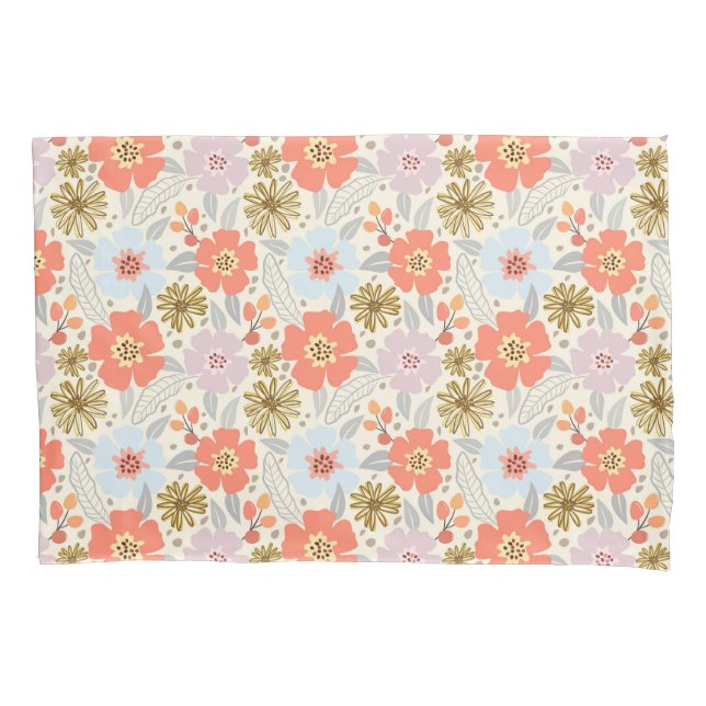 Boho Inspired Floral Pattern Pillow Case (Front)