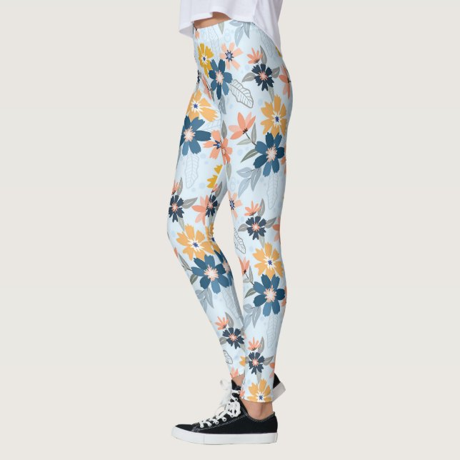 Boho Inspired Flower Pattern Leggings (Left)